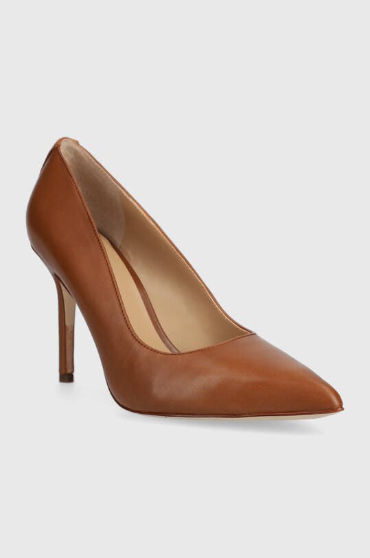 Usnjene visoke pete Lauren Ralph Lauren Lindella II 802904158001.TAN rjava SS23