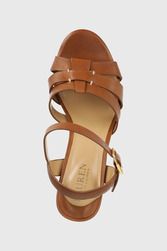 Lauren Ralph Lauren sandały skórzane Soffia brązowy 802904282001.TAN