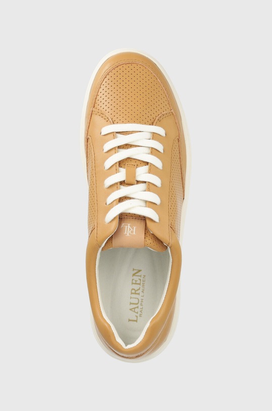 Lauren Ralph Lauren sneakersy skórzane Hailey beżowy 802904468001.BUFF