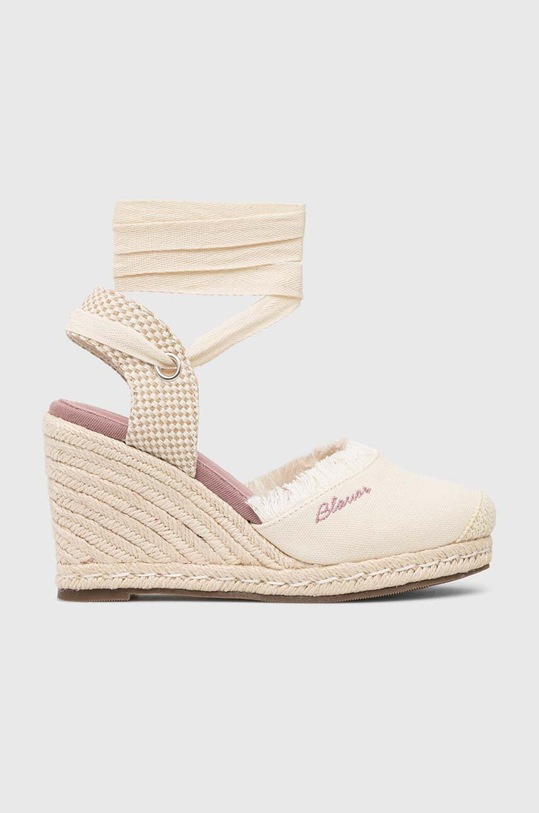 Blauer espadryle Wells koturn beżowy S3WELLS01