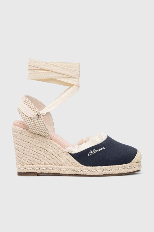 Blauer espadryle Wells koturn granatowy S3WELLS01