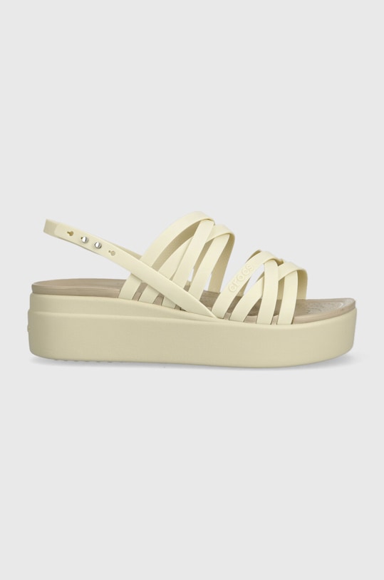 Crocs sandały Brooklyn Strappy Low Wedge pozostałe beżowy 206751.2Y2
