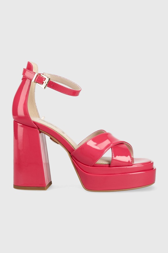 Sandály Buffalo May Cross imitace lakované kůže růžová 1291379.RED