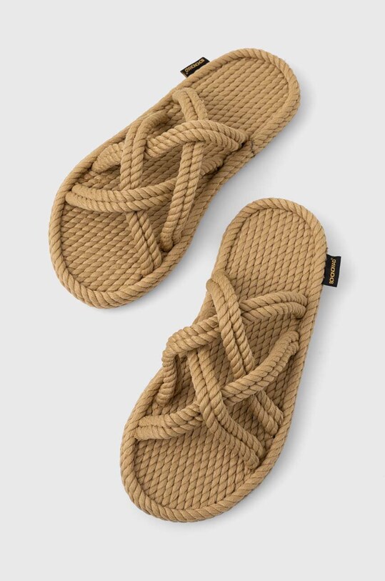 Bohonomad papuci Bodrum textil bej BOD.0012.WSL