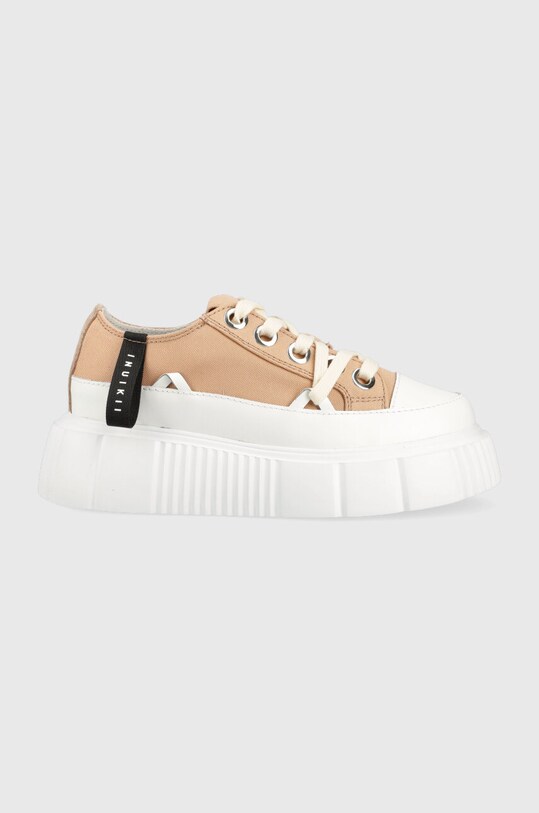 Кеди Inuikii Matilda Canvas Low 23 лицьова шкіра бежевий 30102.024.Black