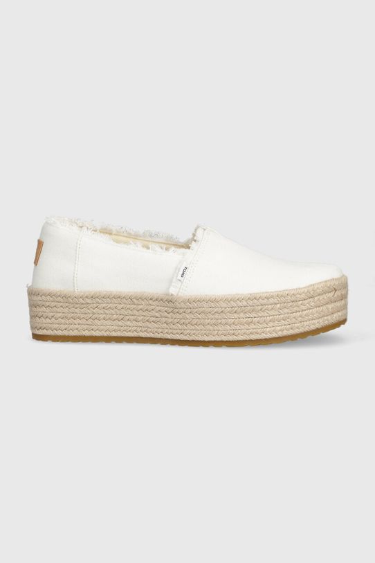 Espadrilky Toms Valencia platforma biela 10019820