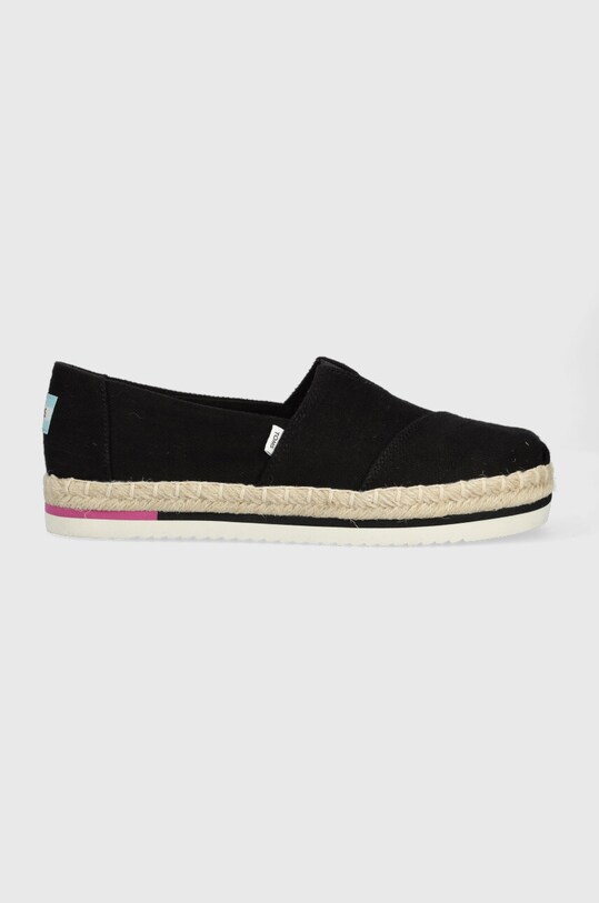Toms espadrilles Alpargata Platform Rope textil fekete 10017831