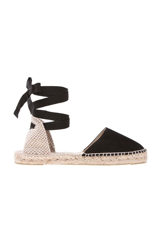 Semišové espadrilky Manebi Flat Valenciana Espadrilles textilní černá K.1.0.P0
