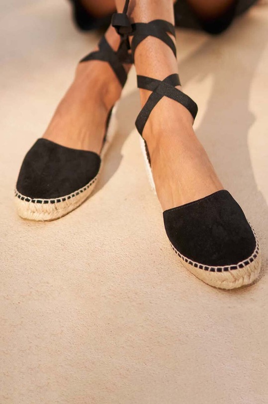 Boty Semišové espadrilky Manebi Flat Valenciana Espadrilles K.1.0.P0 černá