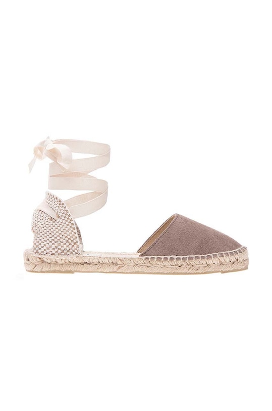 Εσπαντρίγιες σουέτ Manebi Flat Valenciana Espadrilles Flat Valenciana Espadrilles δέρμα σαμουά καφέ K.1.9.P0