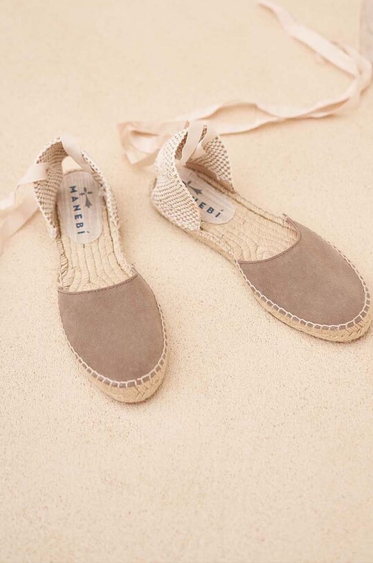 Замшеві еспадрилі Manebi Flat Valenciana Espadrilles K.1.9.P0 коричневий SS23
