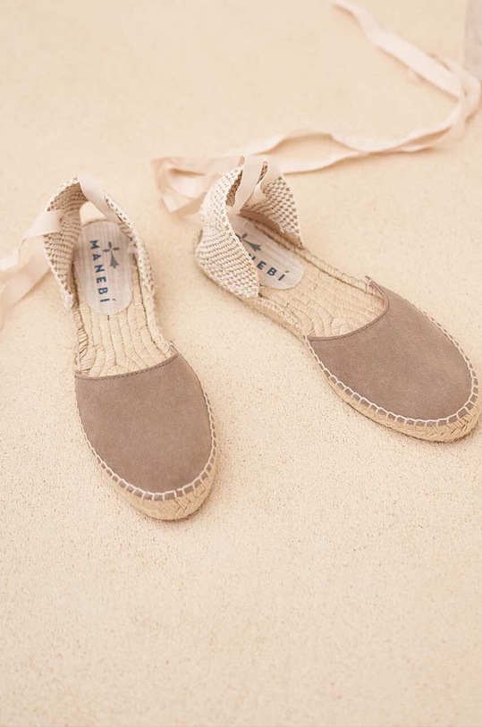 Εσπαντρίγιες σουέτ Manebi Flat Valenciana Espadrilles Flat Valenciana Espadrilles K.1.9.P0 καφέ SS23