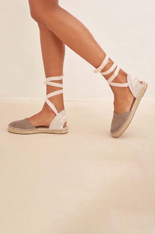 Παπούτσια Εσπαντρίγιες σουέτ Manebi Flat Valenciana Espadrilles Flat Valenciana Espadrilles K.1.9.P0 καφέ