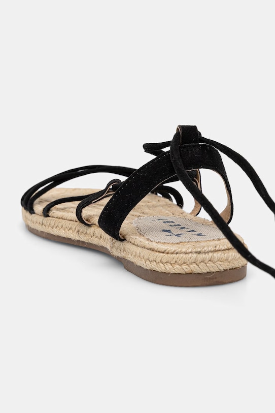 Παπούτσια Manebi Σανδάλια Επίπεδο τακούνι γυναικεία σουέτ P.0.0.Y0 μαύρο