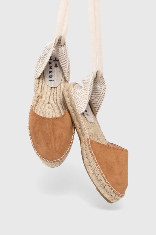 Manebi espadryle Flat Valenciana Espadrilles R.3.9.P0 brązowy SS23