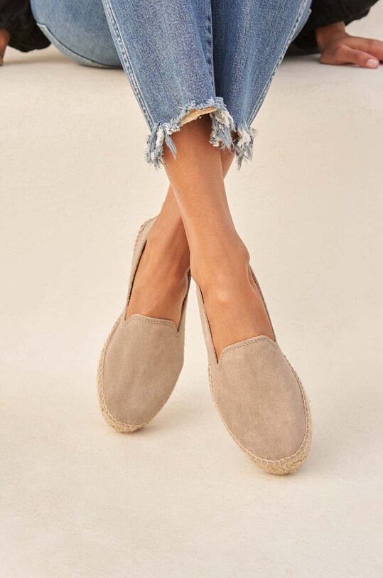 Încălțăminte Manebi espadrile din piele întoarsă Double Sole Espadrilles W.1.9.D0 maro