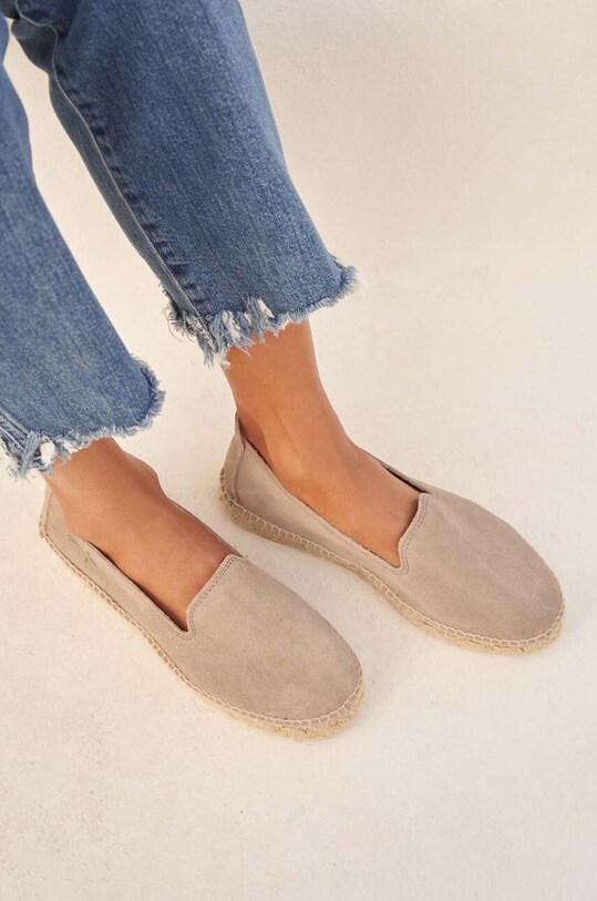 Manebi espadrile din piele întoarsă Double Sole Espadrilles maro W.1.9.D0
