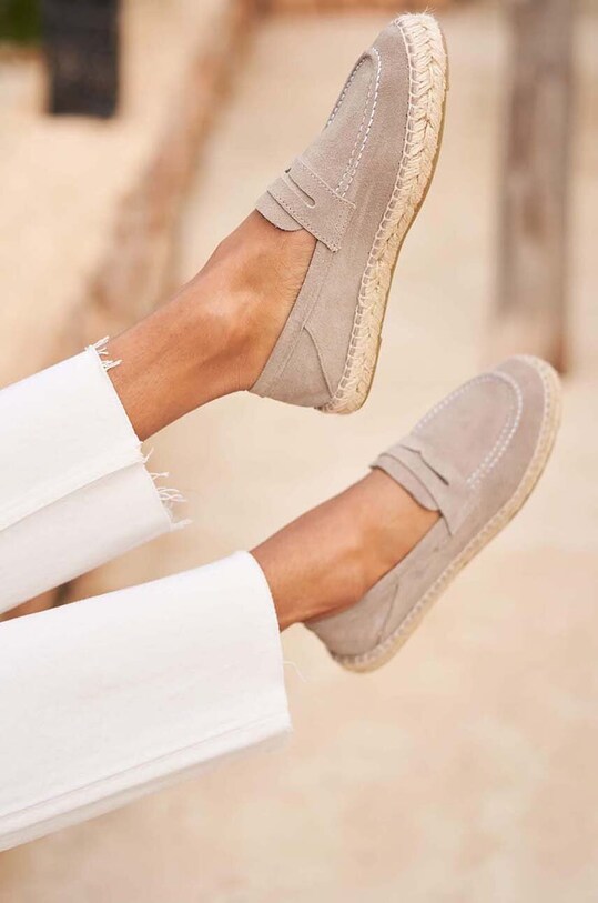 Manebi espadrile din piele intoarsa Loafers Espadrilles maro W.1.9.LW