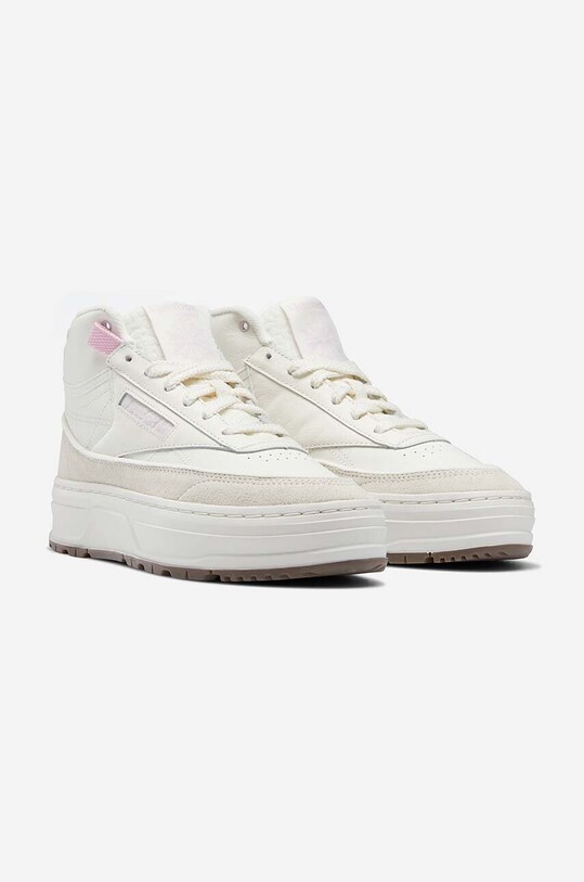 Reebok Classic sneakersy skórzane Club C Geo Mid beżowy GV7034