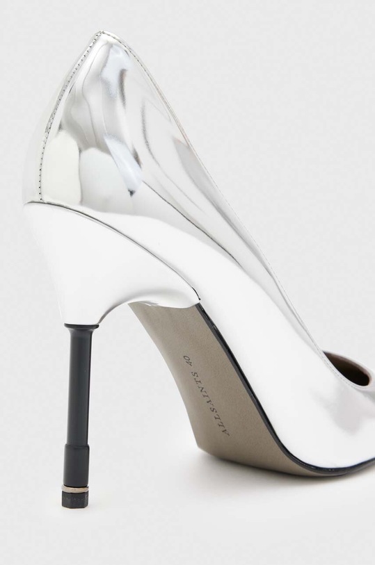 AllSaints szpilki skórzane Nova Heel srebrny WF587Y