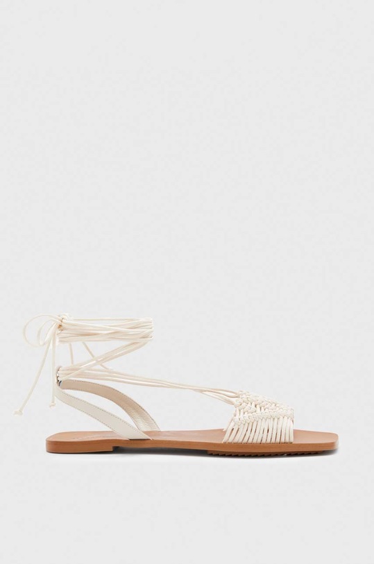 AllSaints sandały skórzane Donna Sandal płaski biały WF690Y