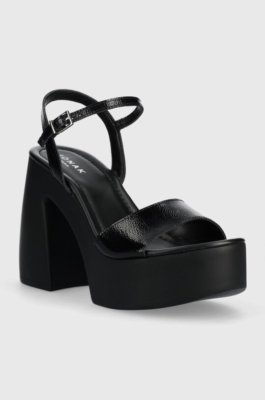 Шкіряні сандалі Jonak PHILIPPINE VERNIS PLISSE 3400030 чорний SS23