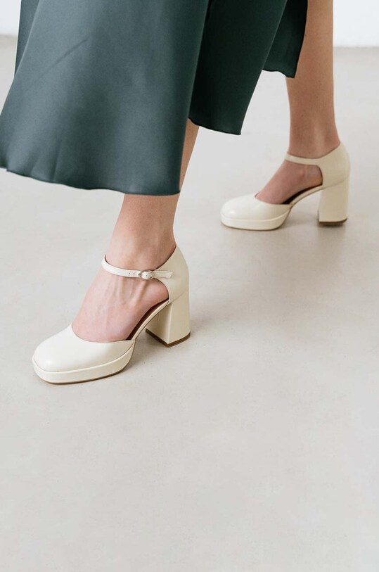 Jonak pantofi de piele VERO CUIR BRILLANT 3400144 bej