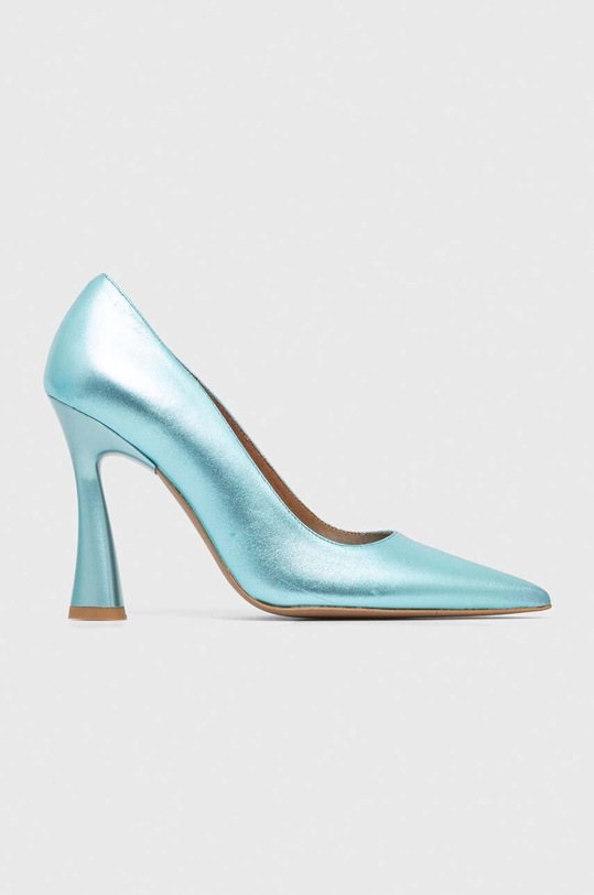 Kožené lodičky Jonak DABATE CUIR METALLISE více než 8 cm tyrkysová 3400175