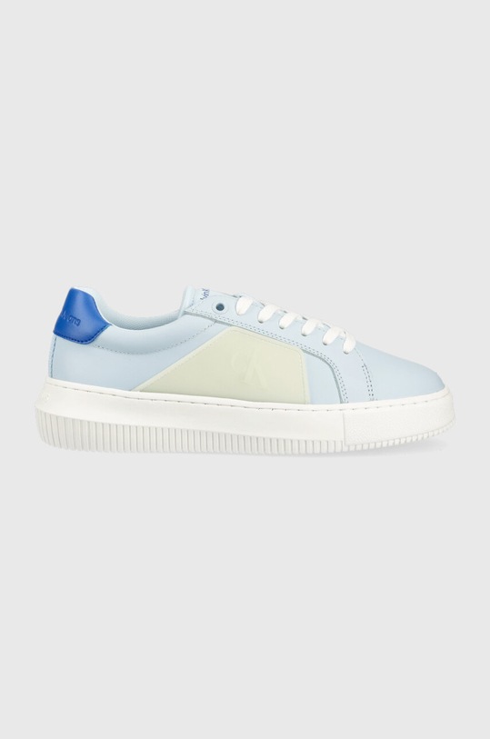Tenisky Calvin Klein Jeans CHUNKY CUPSOLE FROSTED W usňová koža modrá YW0YW00924