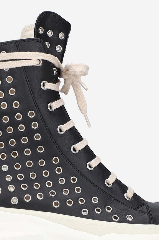 Shoes Rick Owens leather trainers DS01C6840.VLES2 black