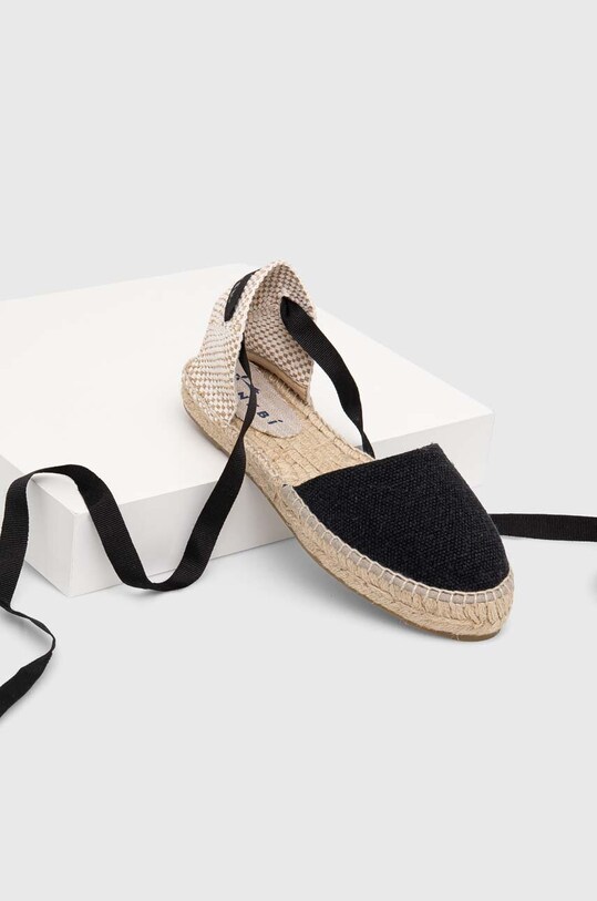 Manebi espadryle Flat Valenciana Espadrilles O.7.9.P0 czarny SS23