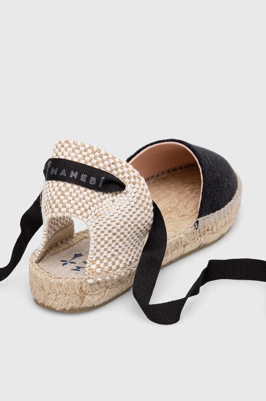 Obuwie Manebi espadryle Flat Valenciana Espadrilles O.7.9.P0 czarny