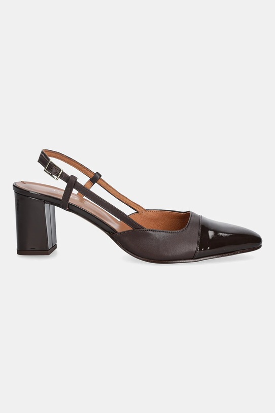 Jonak czółenka skórzane DHAPOP VERNIS/CUIR 3300259 brązowy AW25