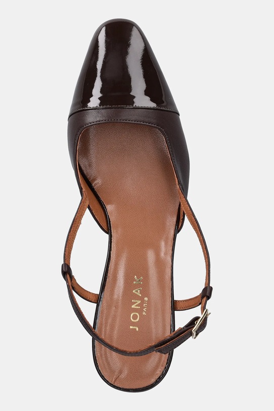 Jonak czółenka skórzane DHAPOP VERNIS/CUIR brązowy 3300259