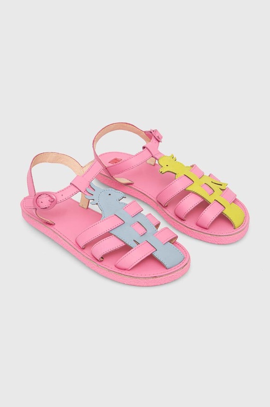 Camper sandały skórzane dziecięce K800534.002.35.38 różowy SS23