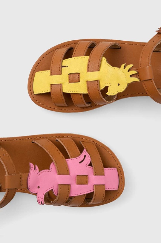 Camper sandały skórzane dziecięce brązowy K800534.003.28.33