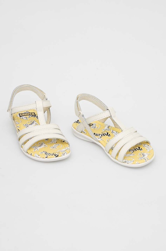 Detské kožené sandále Camper Twins K800543.002.25.27 béžová SS23