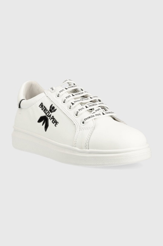 Dětské kožené sneakers boty Patrizia Pepe PPJ210.31.34 bílá SS24