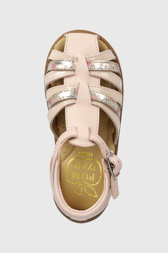 Дитячі шкіряні сандалі Pom D'api рожевий O1AQAA0402.19.23