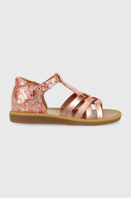 Дитячі шкіряні сандалі Pom D'api Planet friendly рожевий O1CCAB0401.24.27