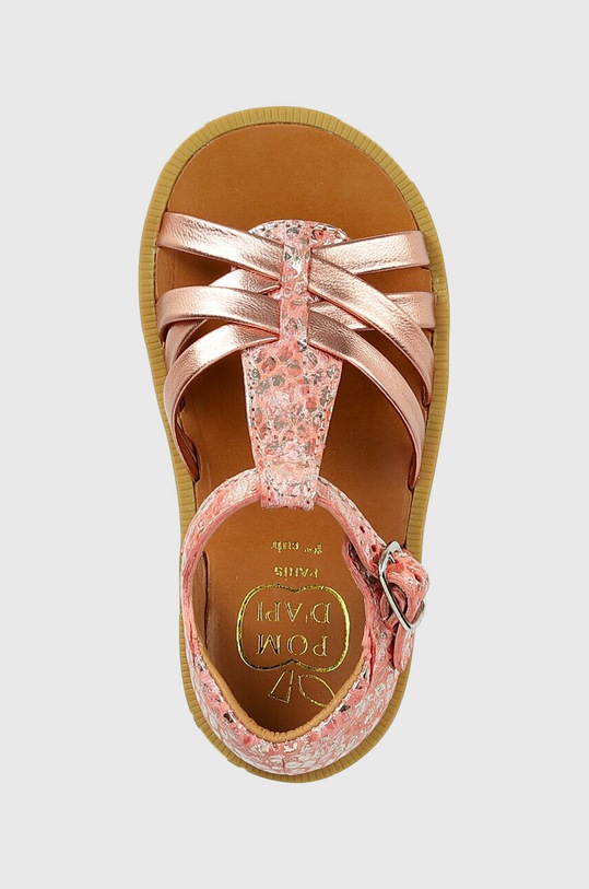 Дитячі шкіряні сандалі Pom D'api рожевий O1CCAB0401.24.27