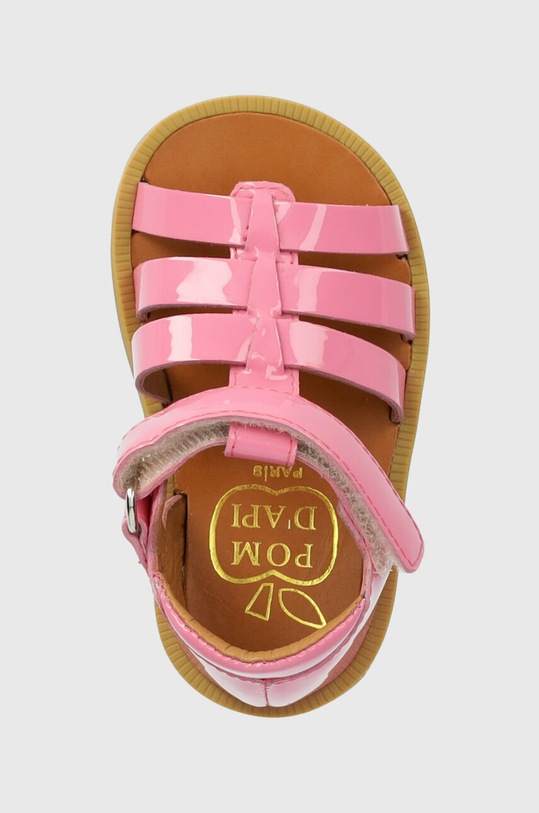 Παιδικά δερμάτινα σανδάλια Pom D'api ροζ O1CZAG0404.19.23