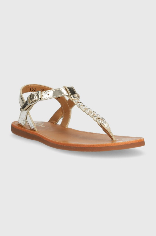 Otroški usnjeni sandali Pom D'api O1GAAM0403 zlata SS23