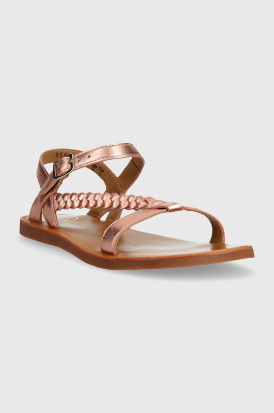 Παιδικά δερμάτινα σανδάλια Pom D'api O1GBAB0402.35.40 ροζ SS23