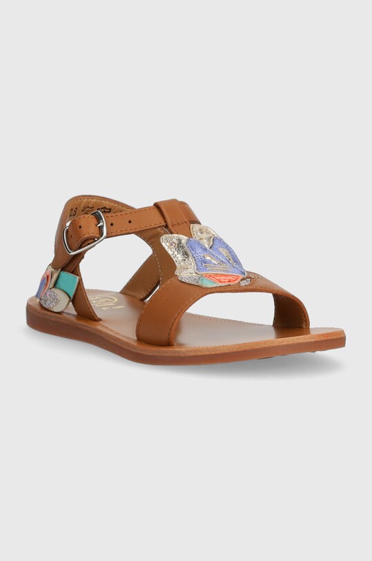 Pom D'api sandale din piele pentru copii O1HFAA0401.28.30 maro SS23
