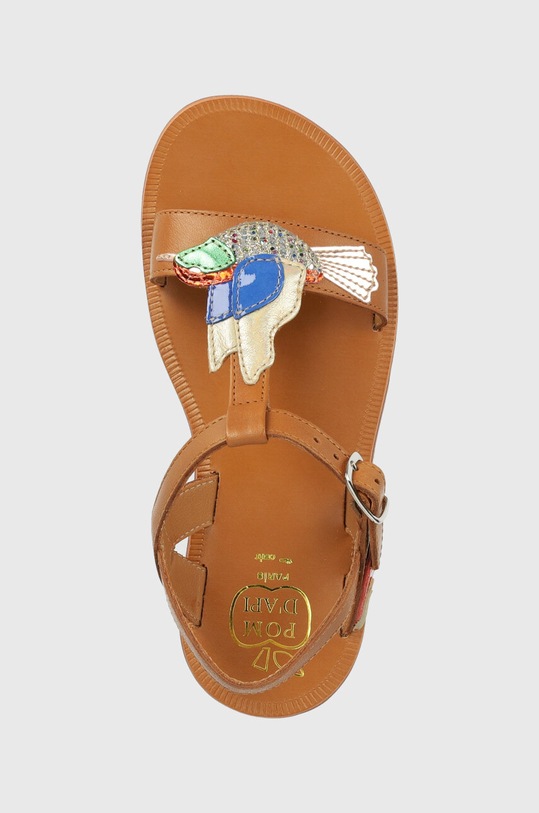 Pom D'api sandały skórzane dziecięce brązowy O1GFAA0404.31.34