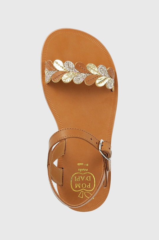 Pom D'api sandały skórzane dziecięce brązowy O1GICR04R1.31.34