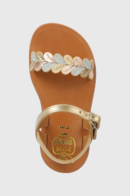 Detské kožené sandále Pom D'api zlatá O1GICS04R2.24.27