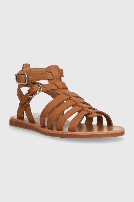Pom D'api sandale din piele pentru copii O1GLAA04R1.24.27 maro SS23