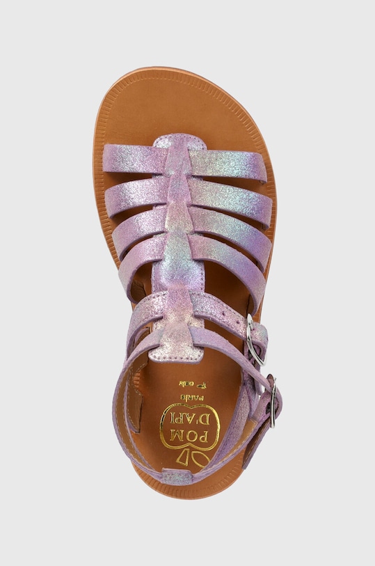 Pom D'api sandali in pelle scamosciata bambino/a violetto O1GLAN0402.28.30